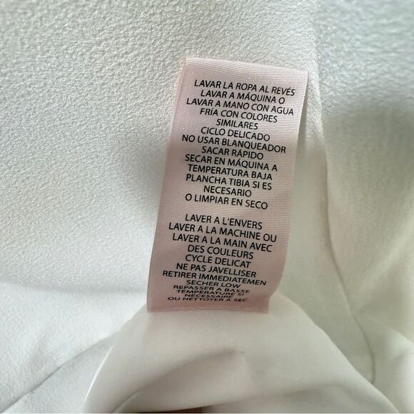 NANETTE LEPORE White BELLA DONNA Dress 4 Bell Sleeves Flounce Contrast Edge NWT - Picture 13 of 14